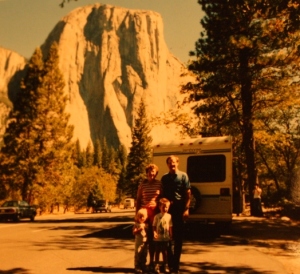 My family--Mom, Dad, Sis, and I--in Yosemite Valley. El Capitan stands tall in the background
